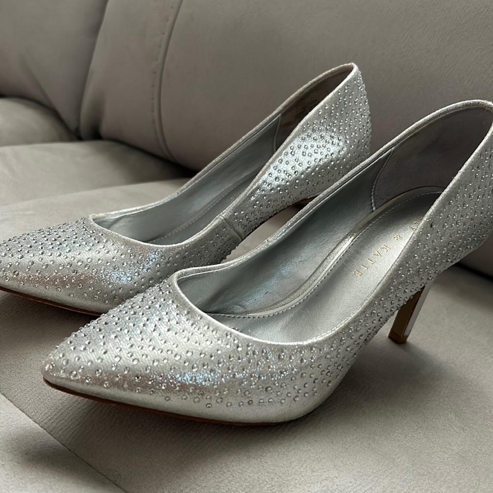 Kelly and Katie silver studded shoes, stunning